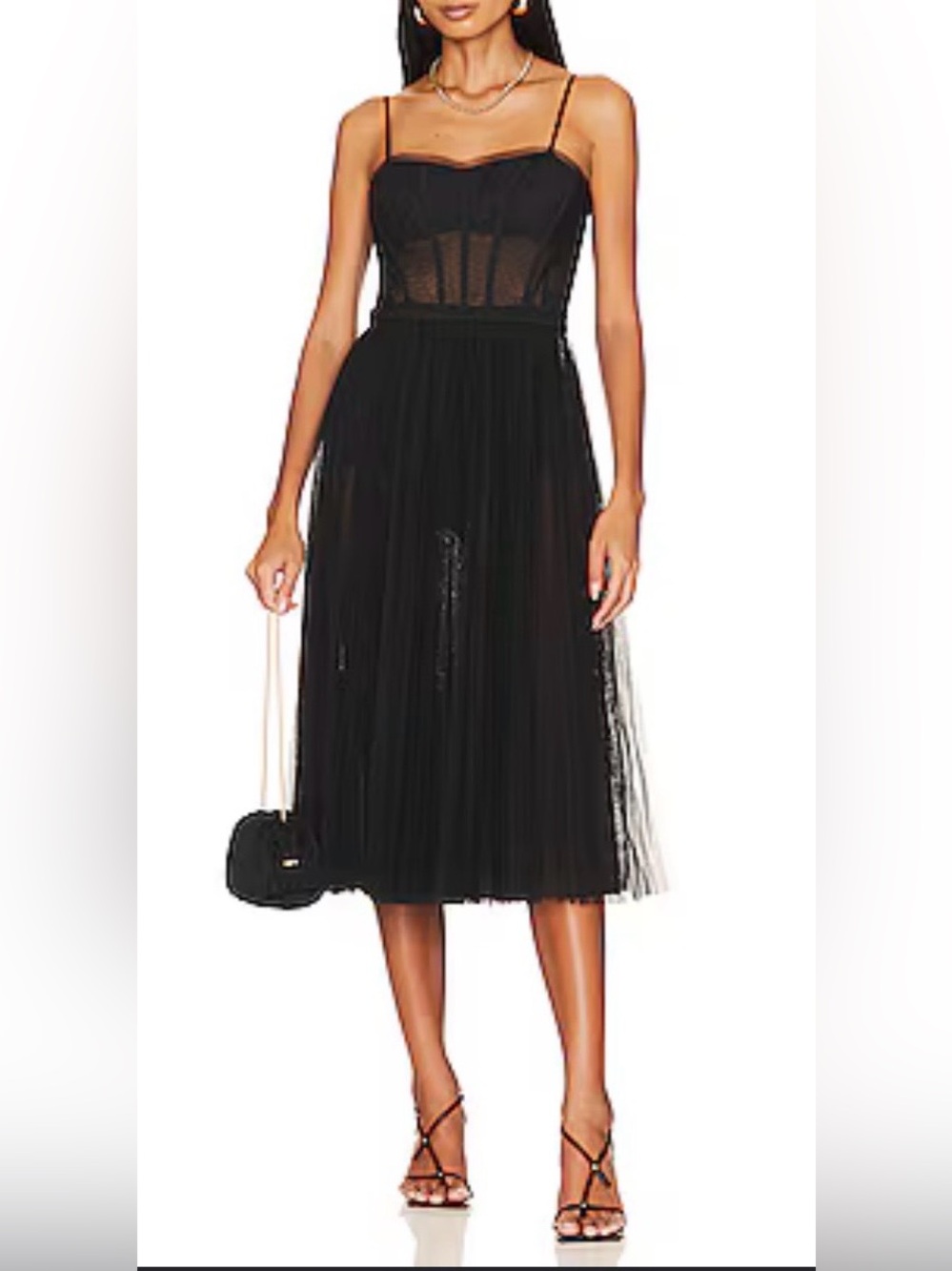 NWT BCBGMaxAzria Oly Tiered Ruffle Tulle Evening Gown